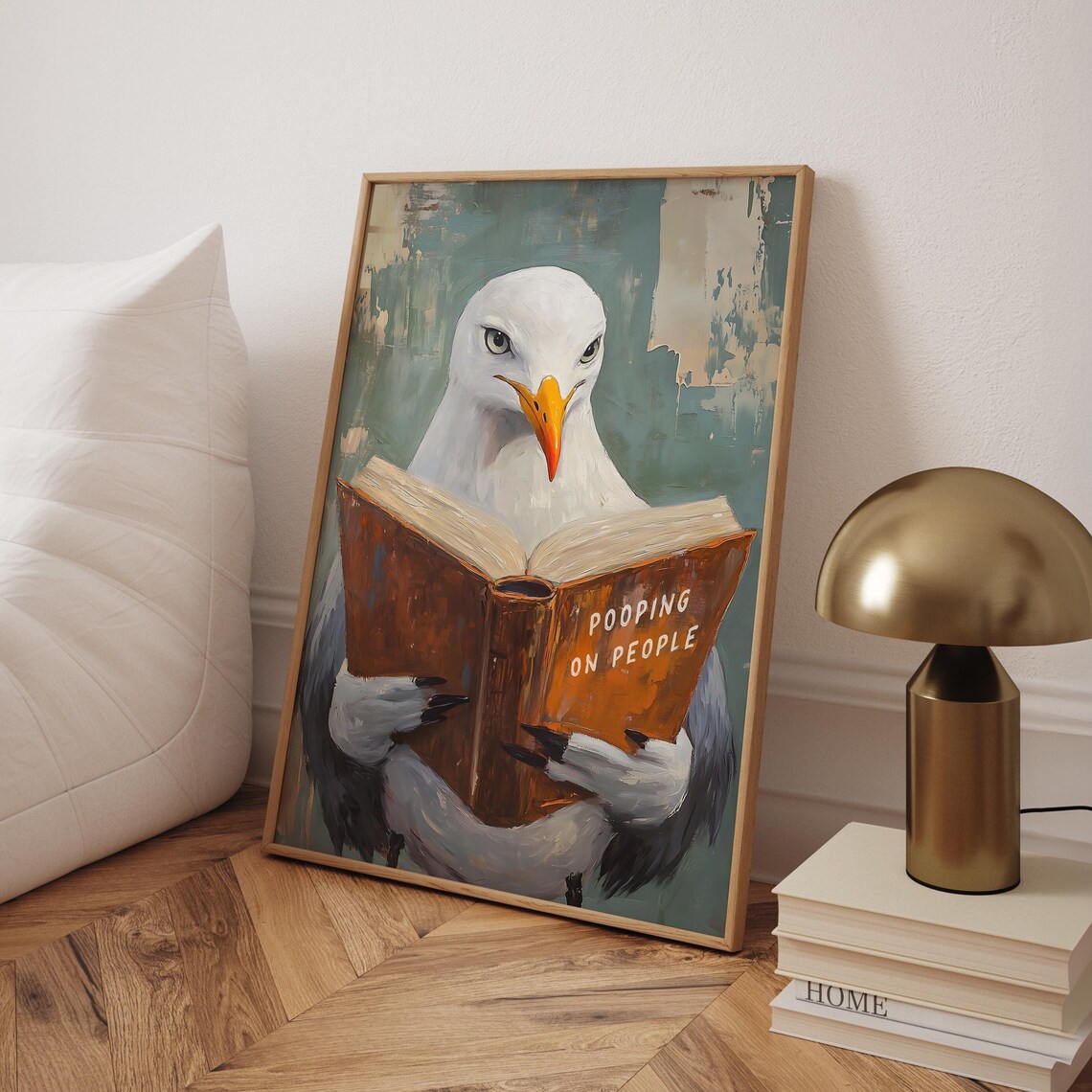 Funny Seagull Bathroom Humor Poster Print