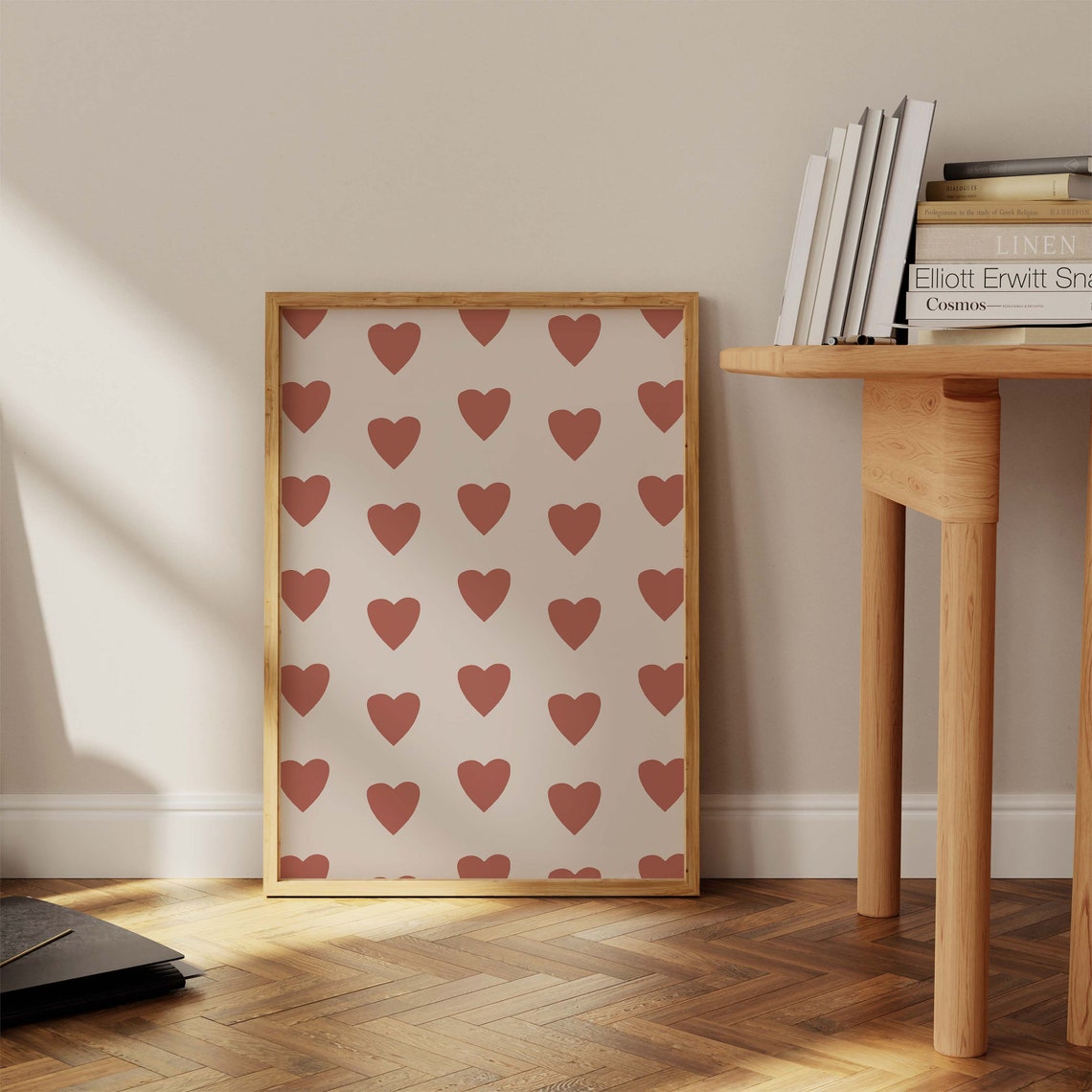 Red Hearts Pattern Cute Dorm Room Soft Girl Aesthetic Wall Poster - Image 3