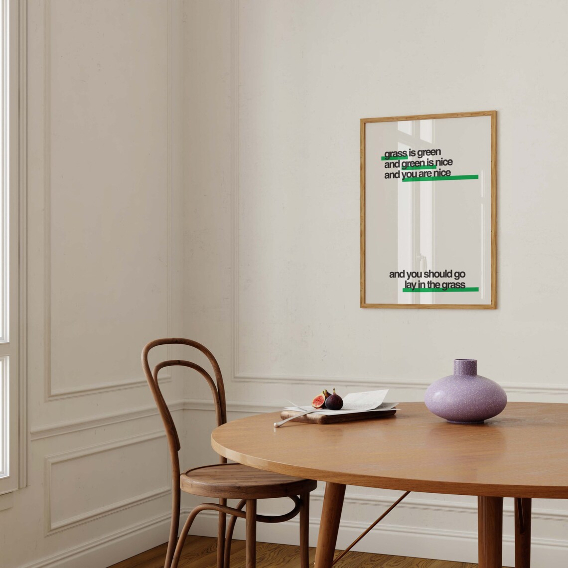 Grass Is Green Go Lay In The Grass Quote Typography Art Print - Image 2