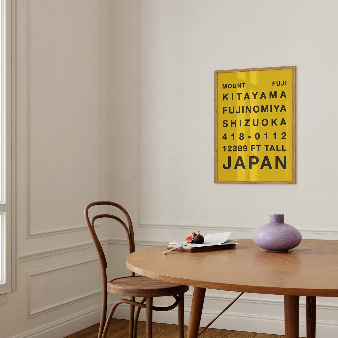 Bold Mount Fuji Japan Yellow Typography Shizuoka Travel Poster - Image 2