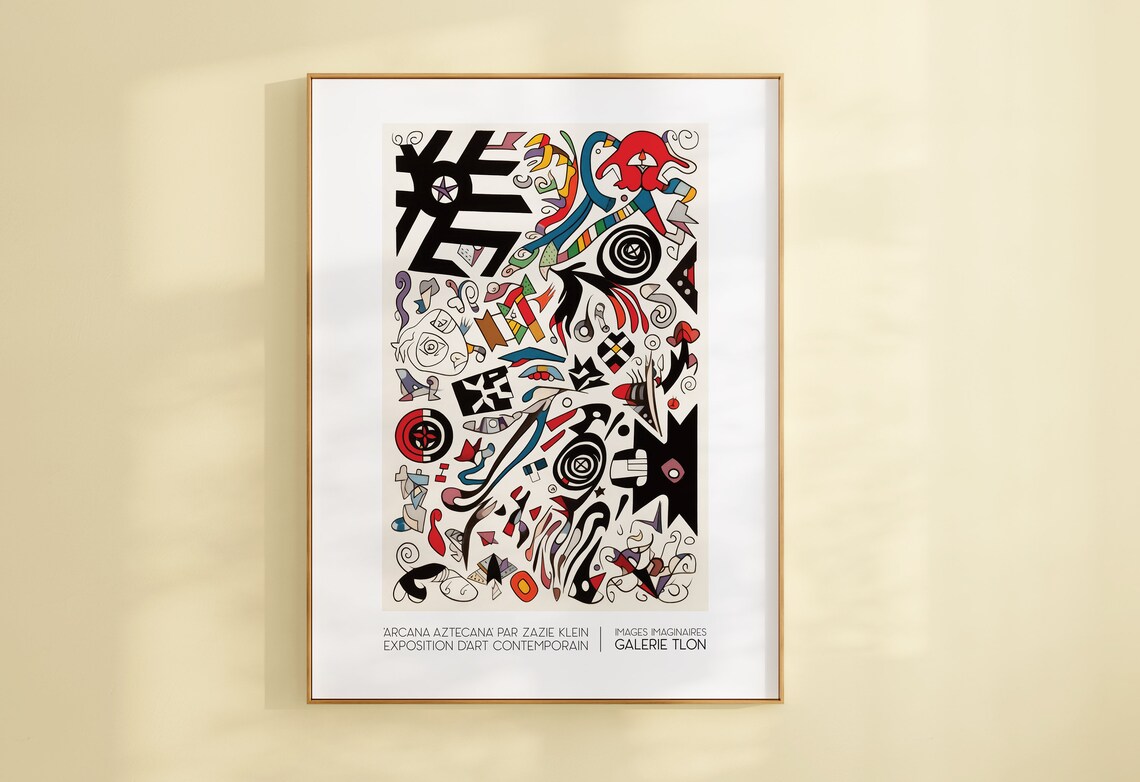 Arcana Aztecana Zazie Klein Miro Style Abstract Exhibition Poster - Image 2