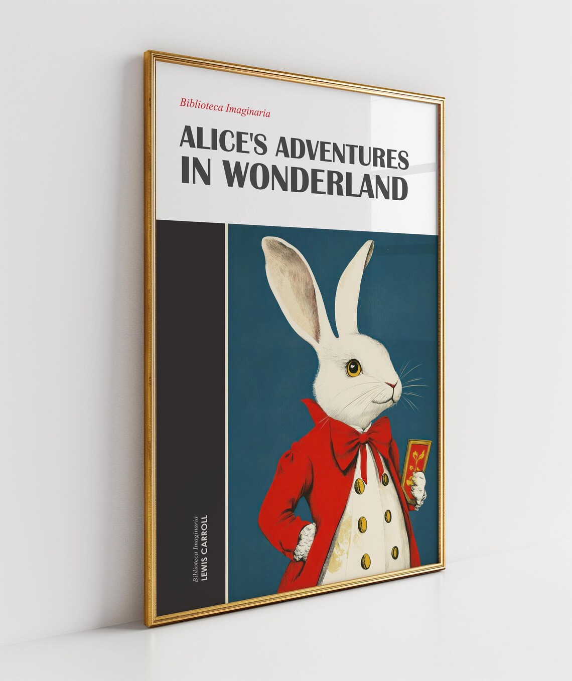 White Rabbit Alice in Wonderland Book Cover Illustration Poster - Image 2