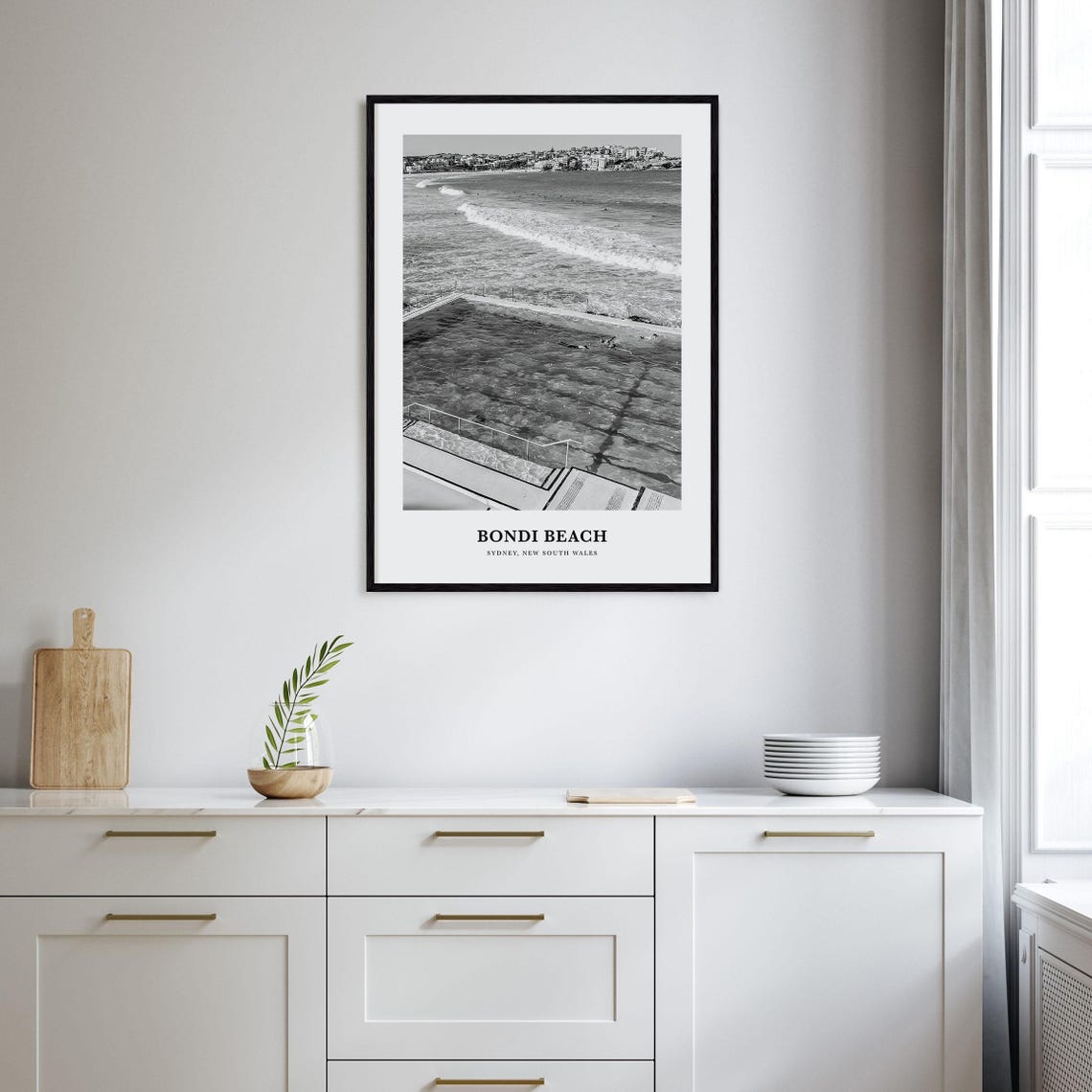 Bondi Beach Sydney Iconic Ocean Pool Black and White Art Print - Image 2