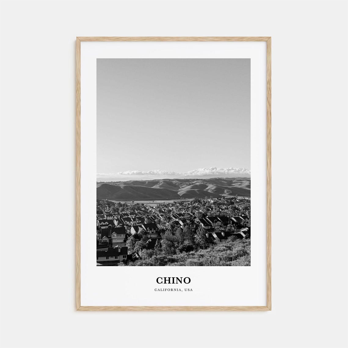 Chino California Suburban Valley with Rolling Hills View Poster