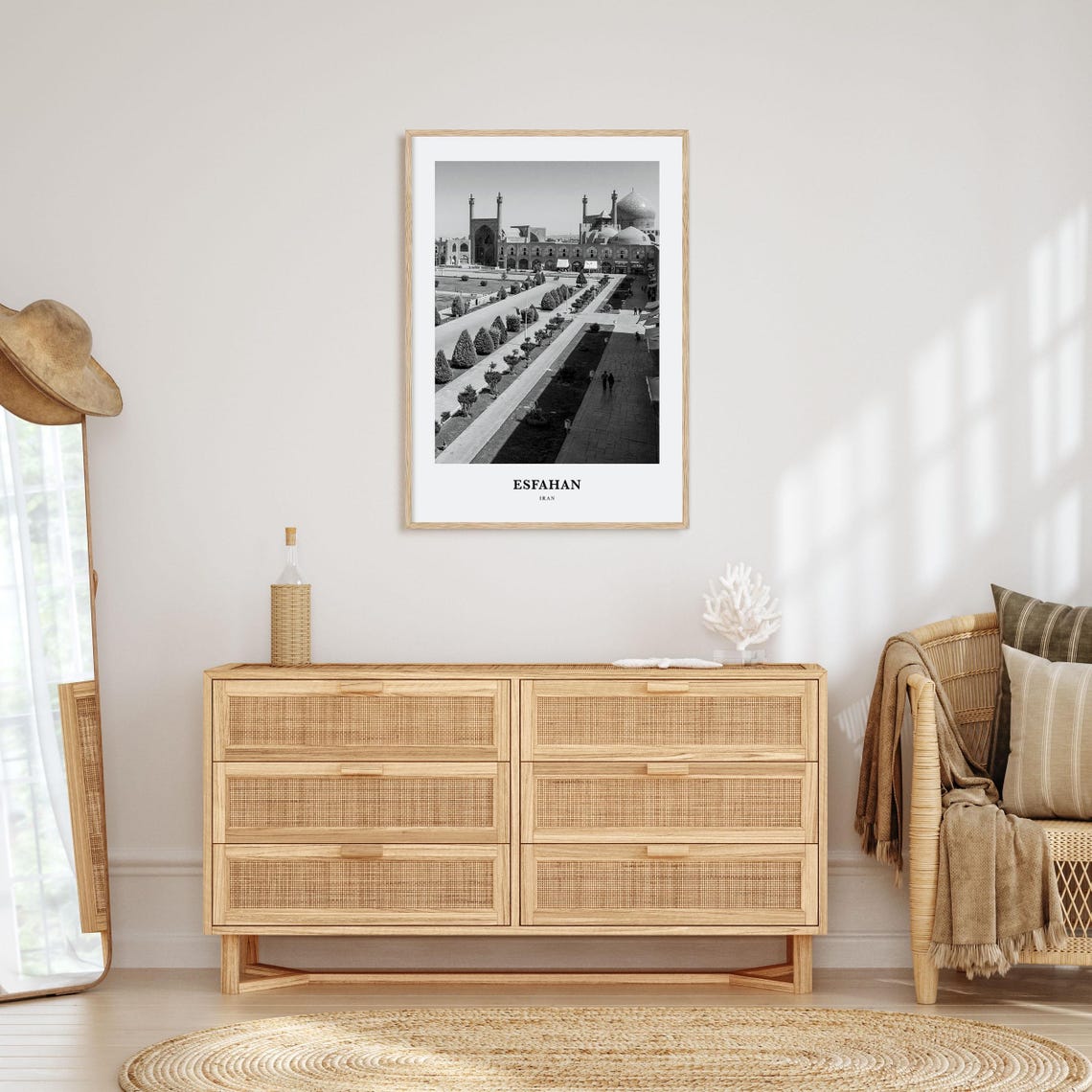 Esfahan Iran Naqsh-e Jahan Square Black and White Photo Poster - Image 3