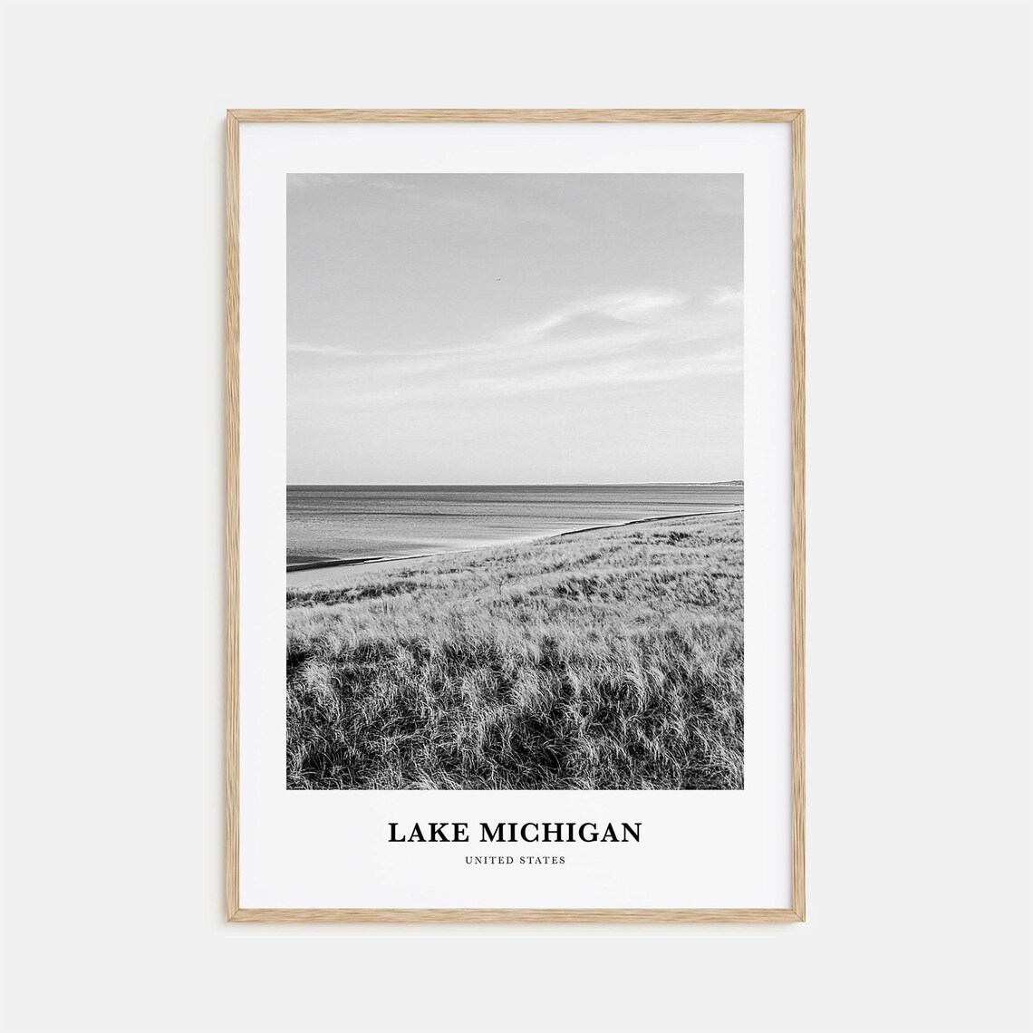 Lake Michigan Dune Grasses Black And White Great Lakes Shore Poster