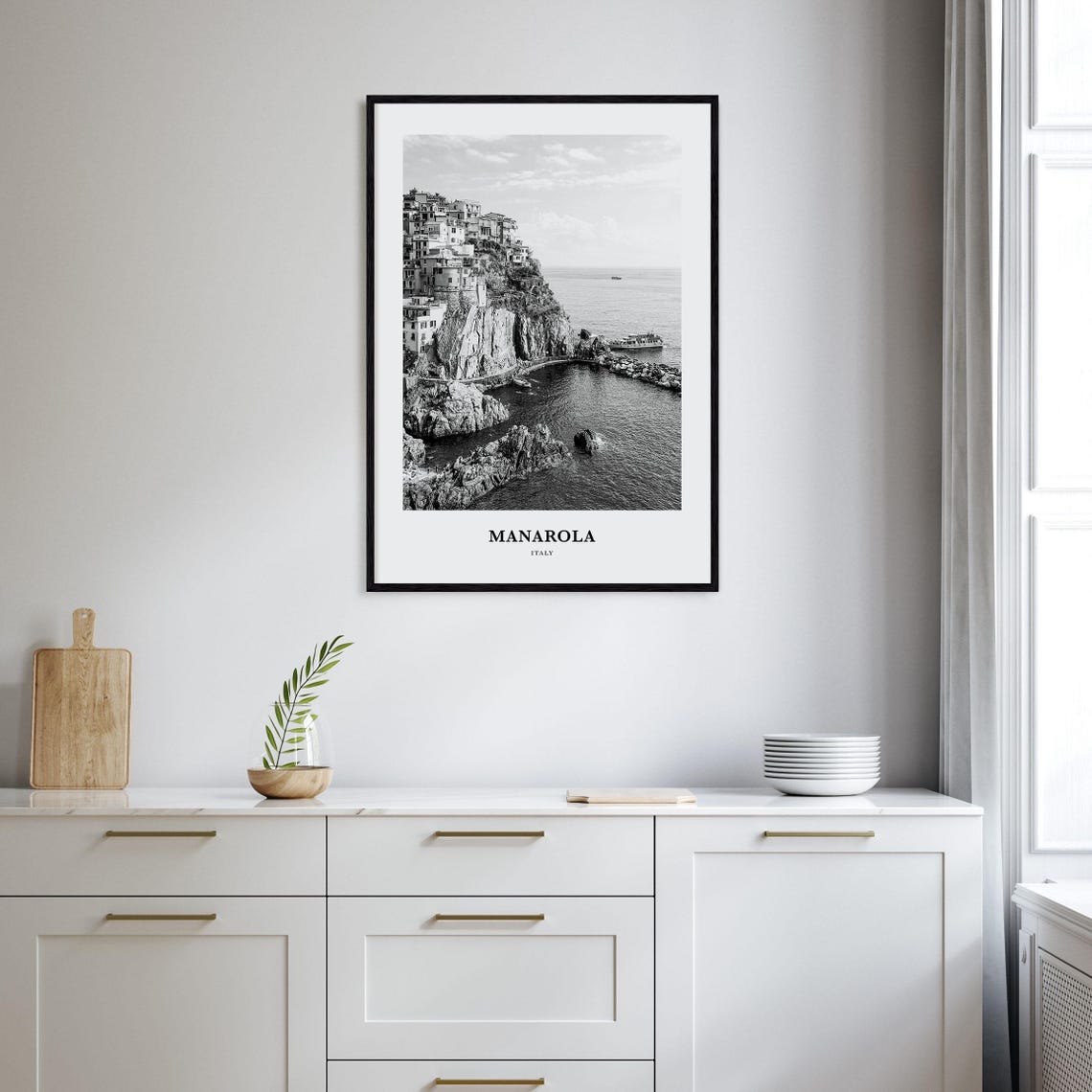 Manarola Italy Cinque Terre Cliff Village Harbor Coastline Art Poster - Image 2