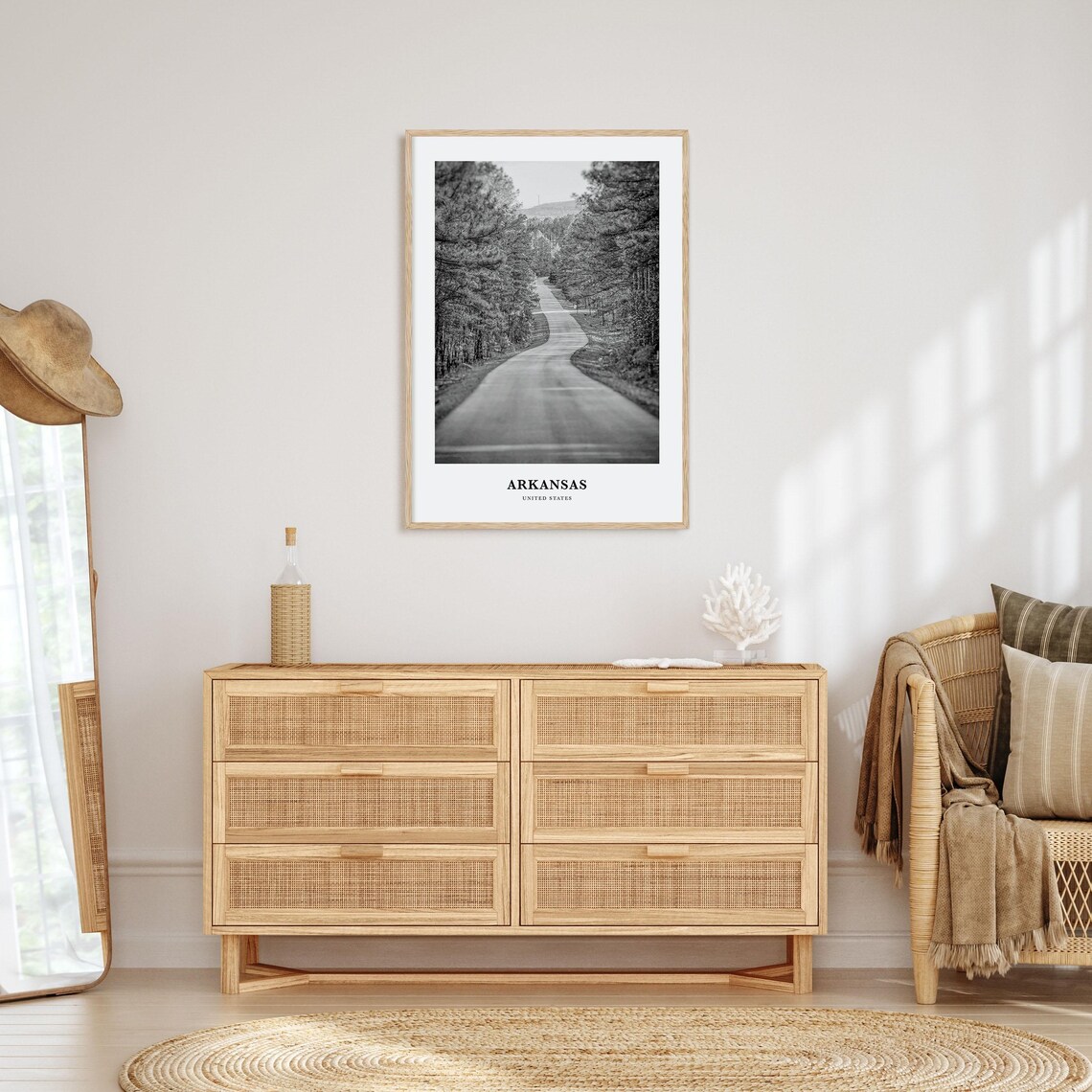 Arkansas United States Winding Forest Road Pine Trees Landscape Poster - Image 3