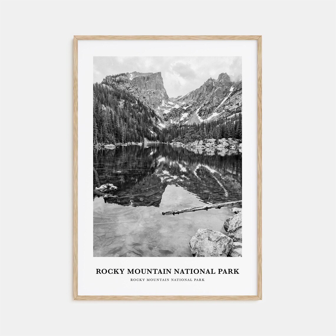 Rocky Mountain National Park Colorado Mirror Lake Black White Poster