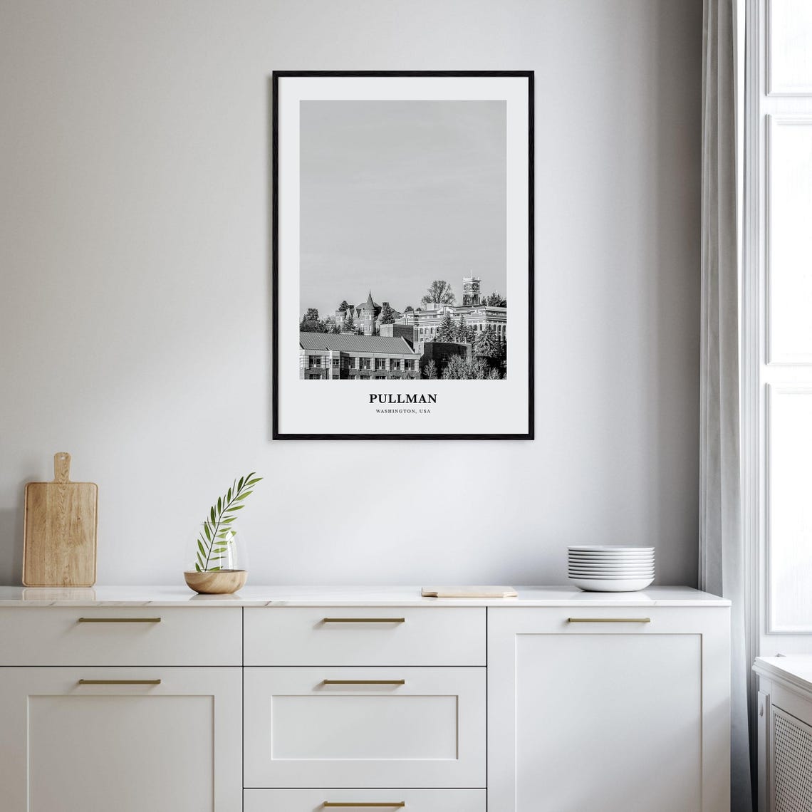 Pullman Washington USA College Campus Skyline Photography Poster - Image 2