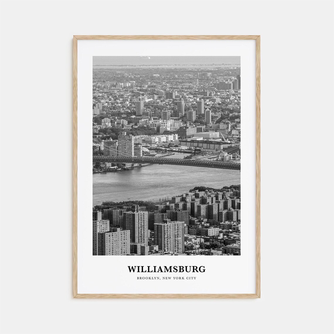 Williamsburg Brooklyn Skyline Bridge Aerial Cityscape New York Poster