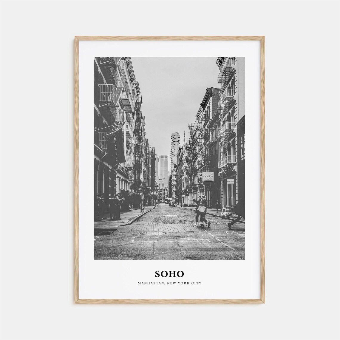 Soho Manhattan New York City Street Black and White Photo Poster