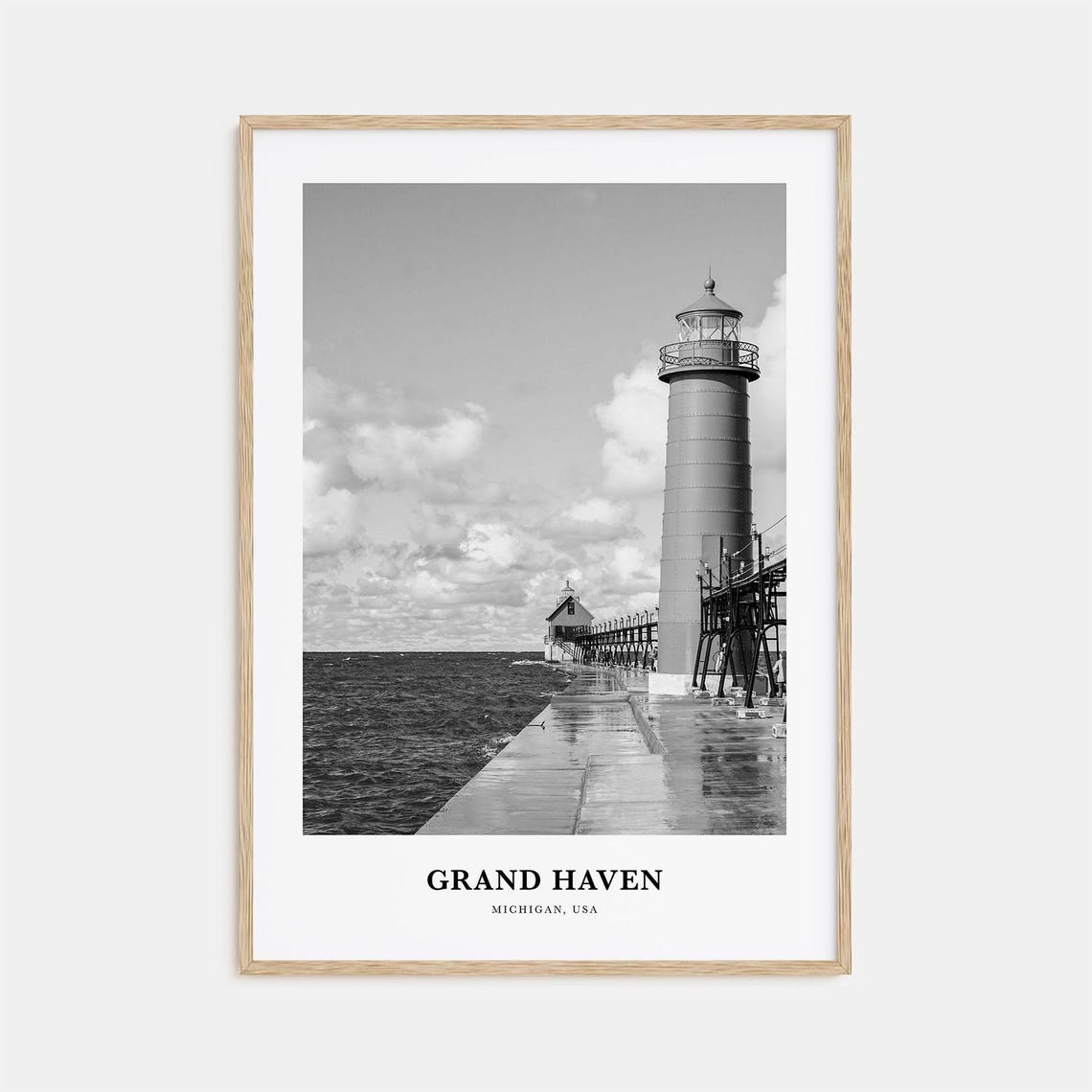 Grand Haven Michigan Lighthouse on the Pier at Lake Michigan Poster