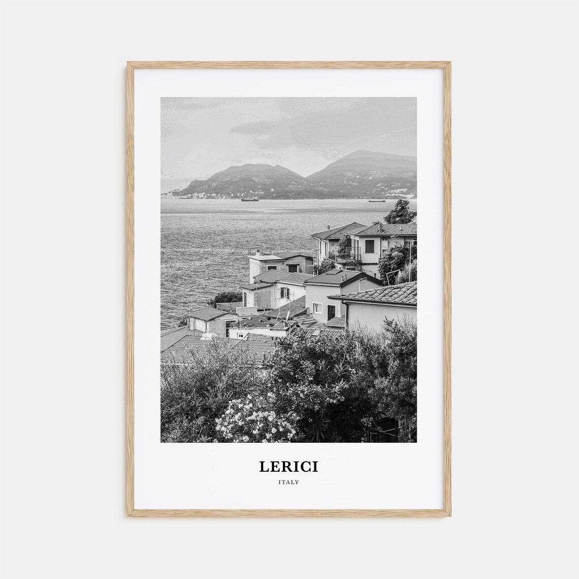 Lerici Italy Ligurian Coast Village Seaside Black White Poster