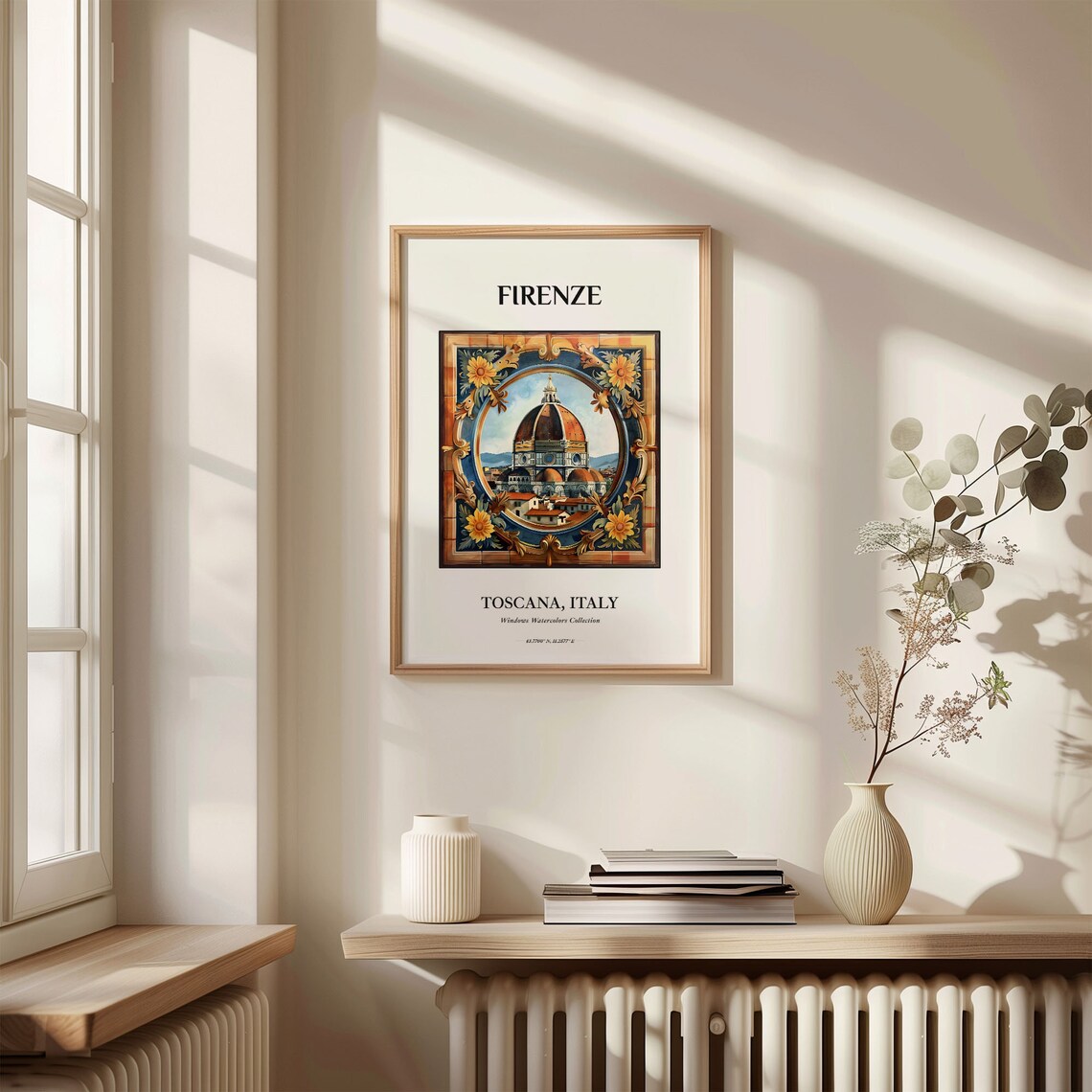 Firenze Tuscany Italy Cathedral Duomo Window Watercolor Art Poster - Image 3