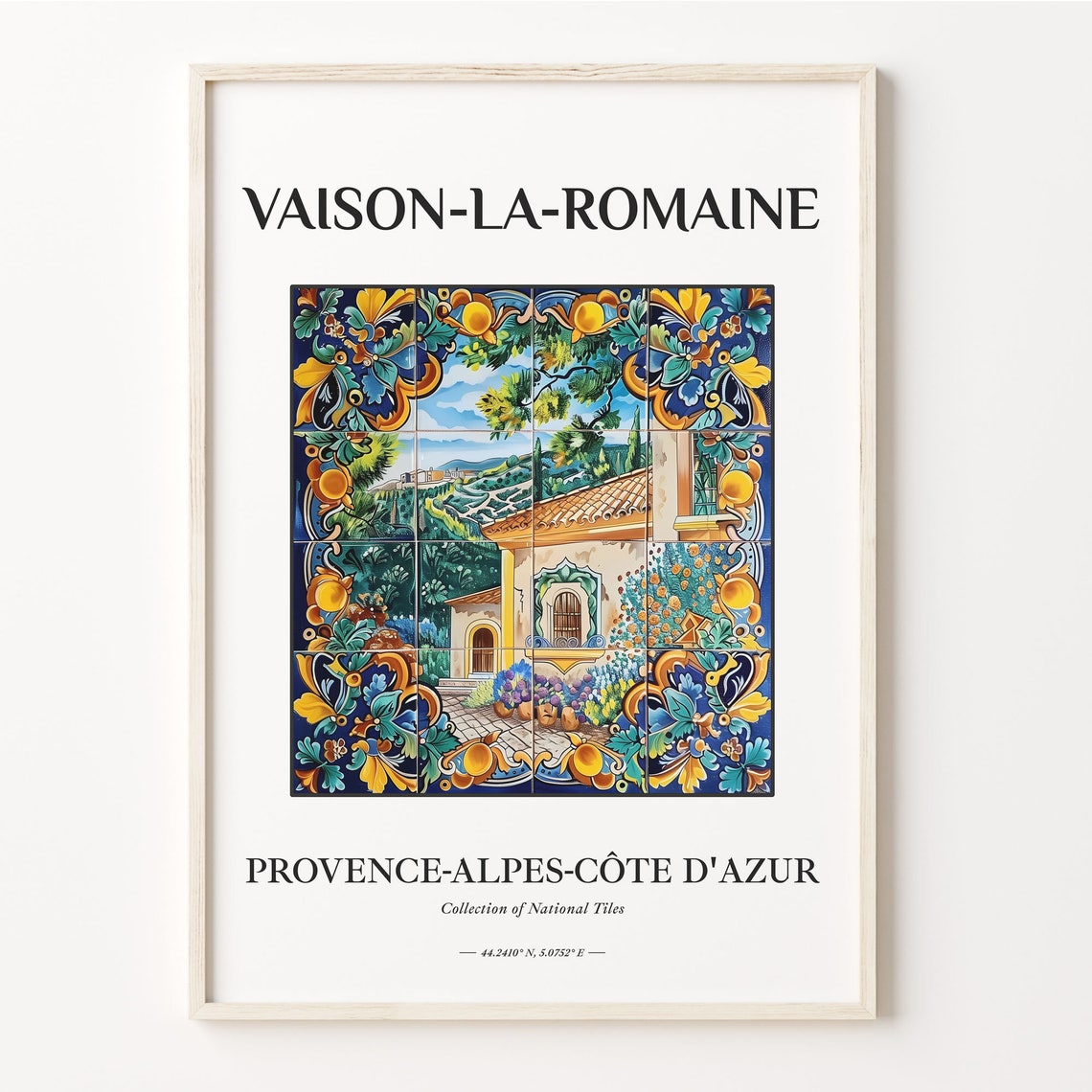 Vaison la Romaine Provence France Villa Garden Tile Mural Art Poster