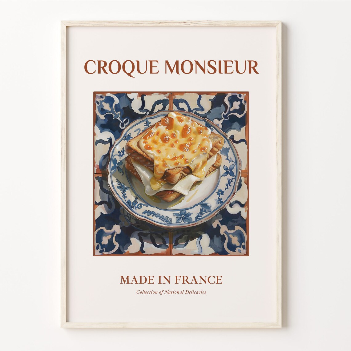 Croque Monsieur Grilled Cheese Sandwich French Cafe Kitchen Poster