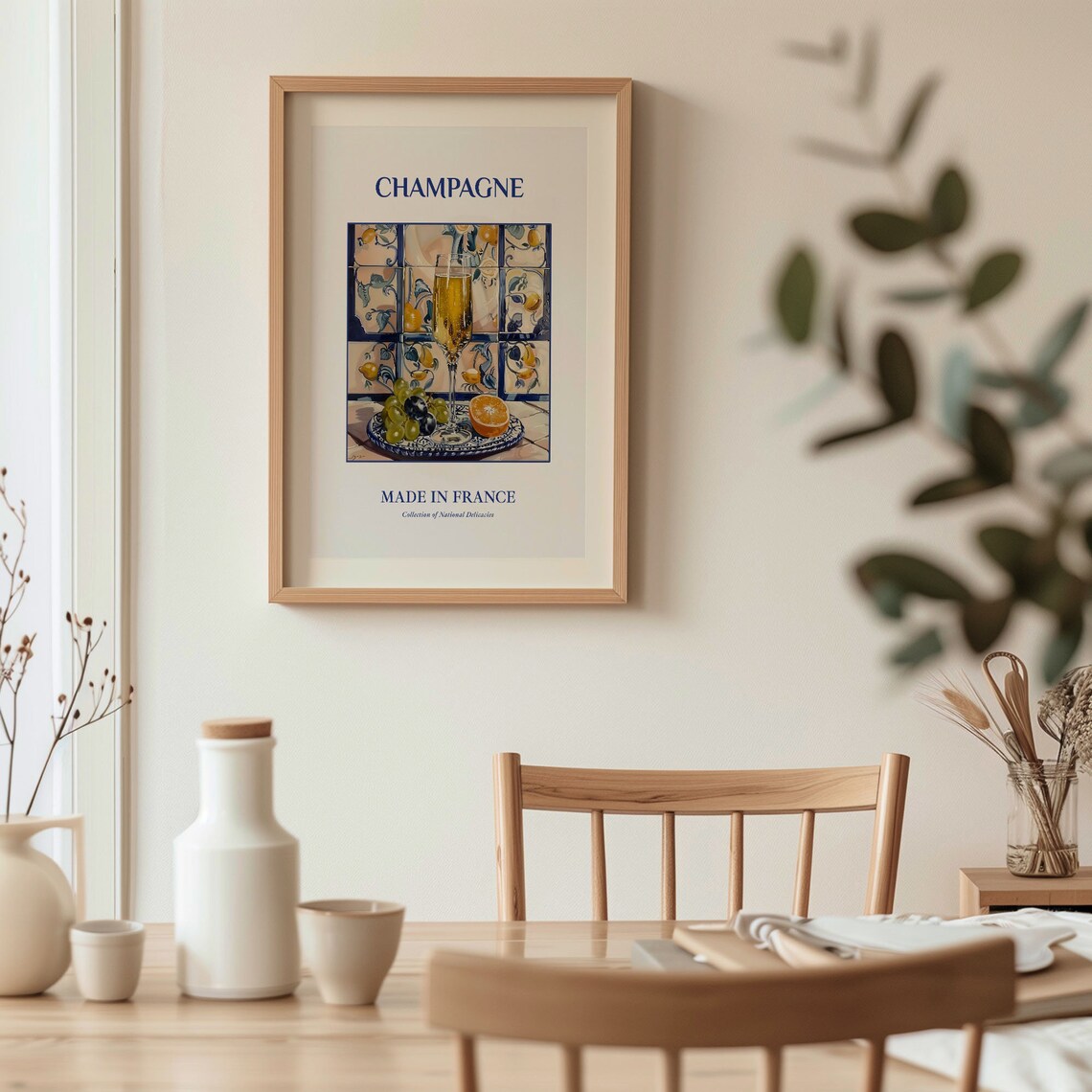 Champagne France Sparkling Wine Grapes Celebration Kitchen Print - Image 3