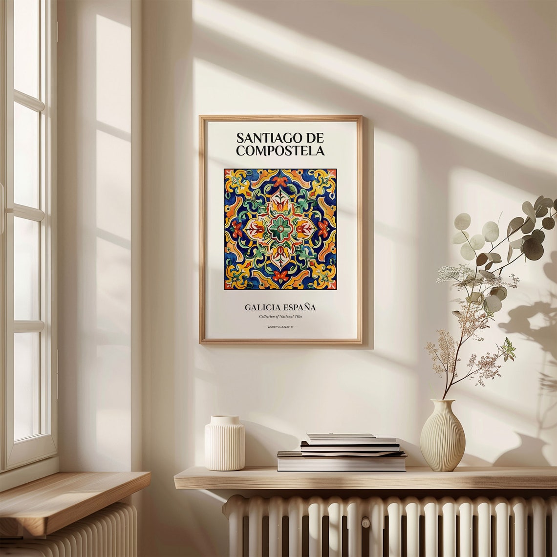 Santiago De Compostela Galicia Spanish Ceramic Tile Pattern Poster - Image 3