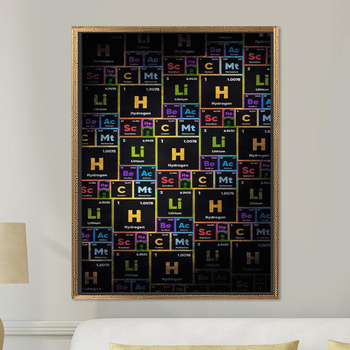 Table Wall Hangings Chemical Canvas Art Periodic Poster Modern Personalized Wedding Gift For Couple