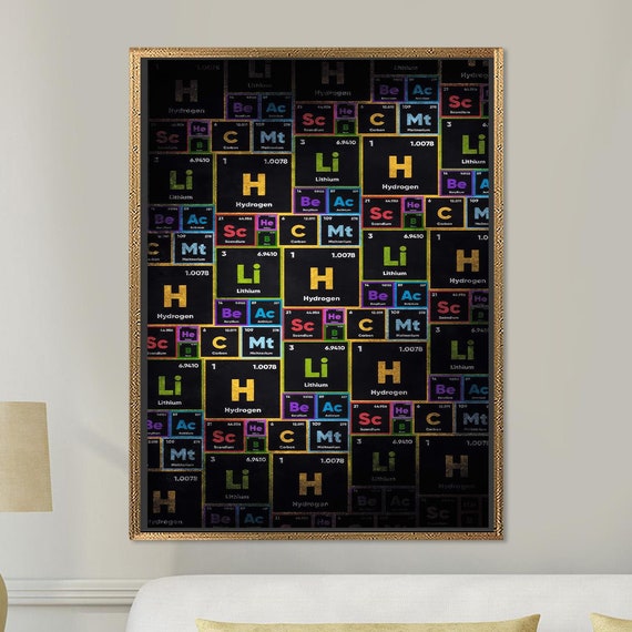 Table Wall Hangings Chemical Canvas Art Periodic Poster Modern Personalized Wedding Gift For Couple