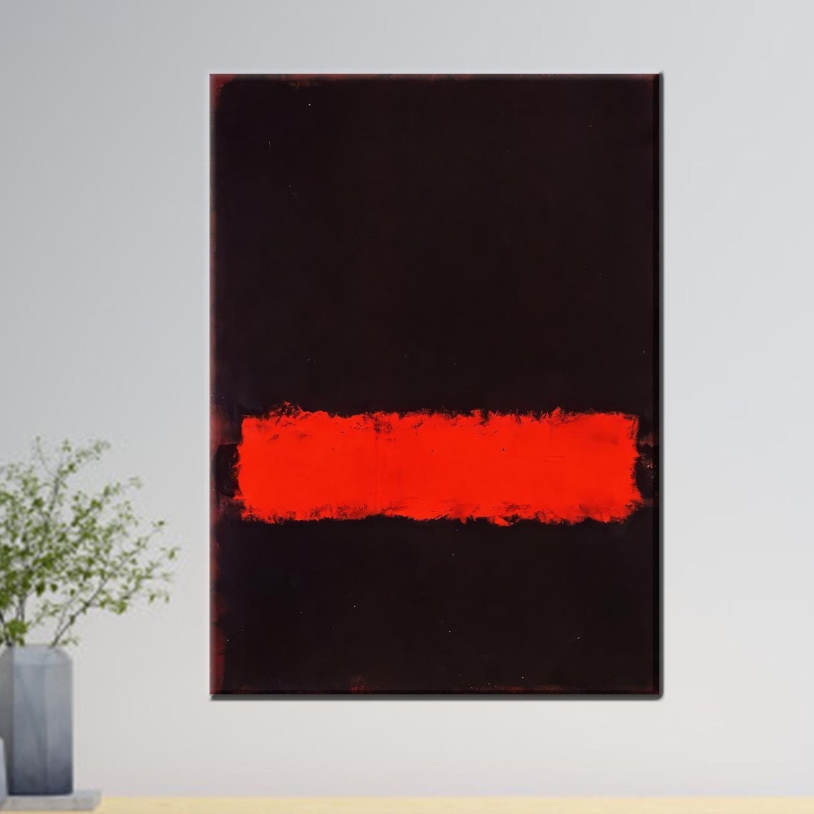 Red Color Field Abstract Rothko Style Bold Minimalist Art Poster