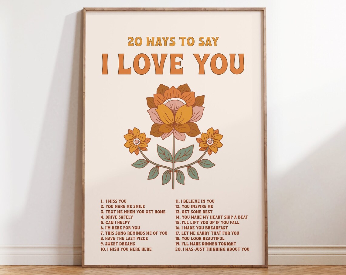 Ways To Say I Love You Retro Love Quote Art Print