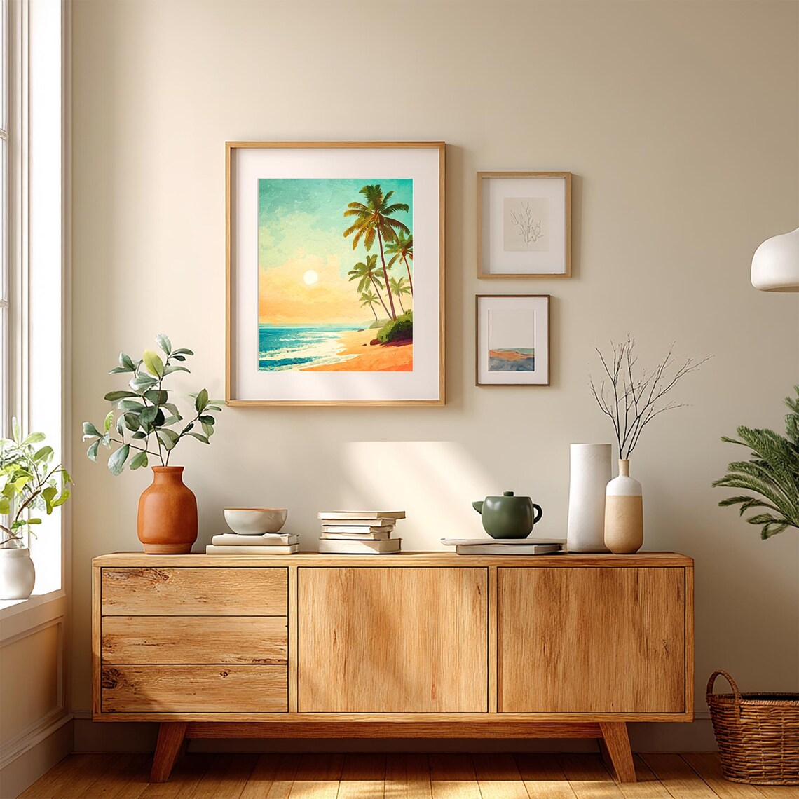 Tropical Beach Landscape Scenery Art Print Wall Deco Watercolor - Image 5
