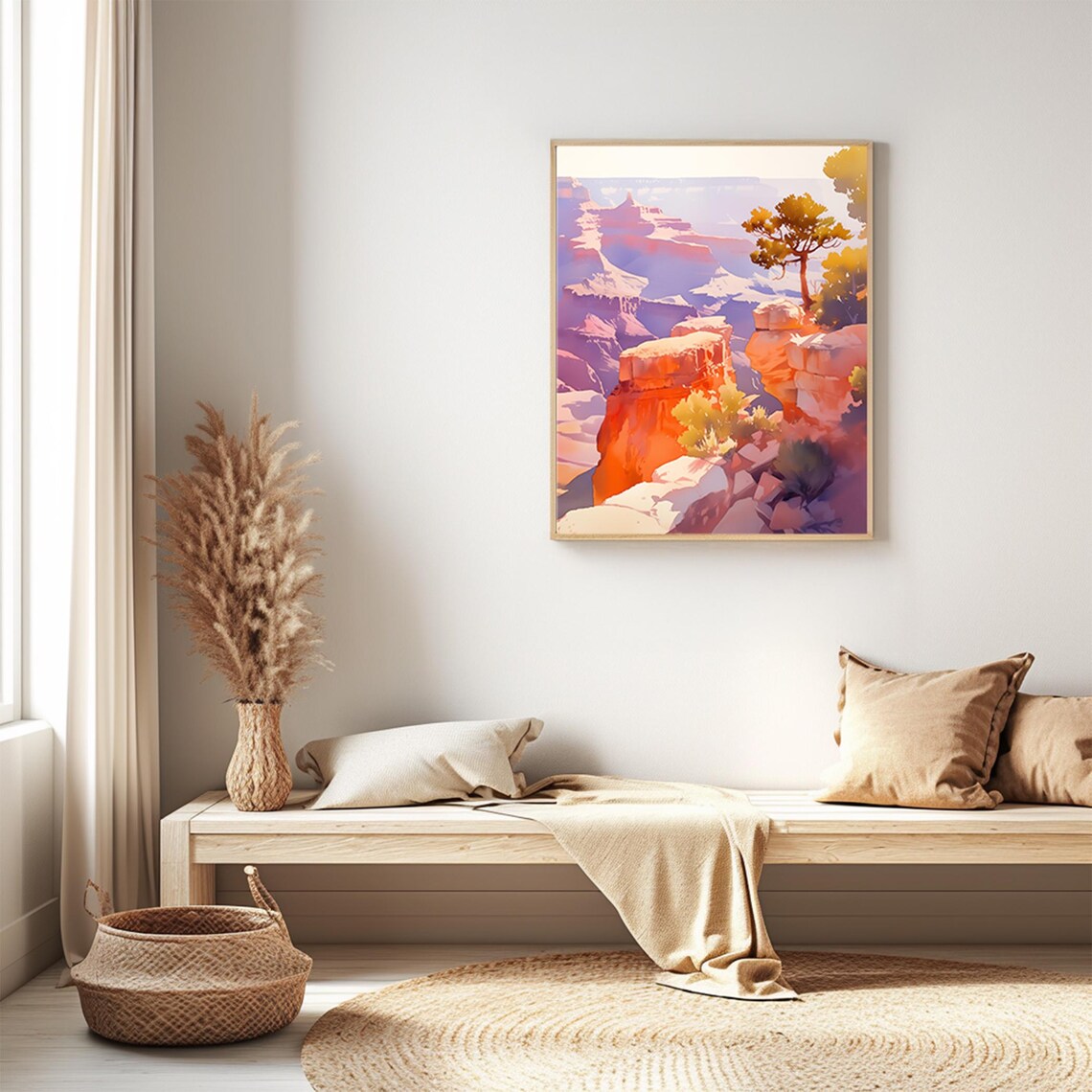Grand Canyon Arizona Sunset Watercolor Red Rocks Desert View Poster - Image 2