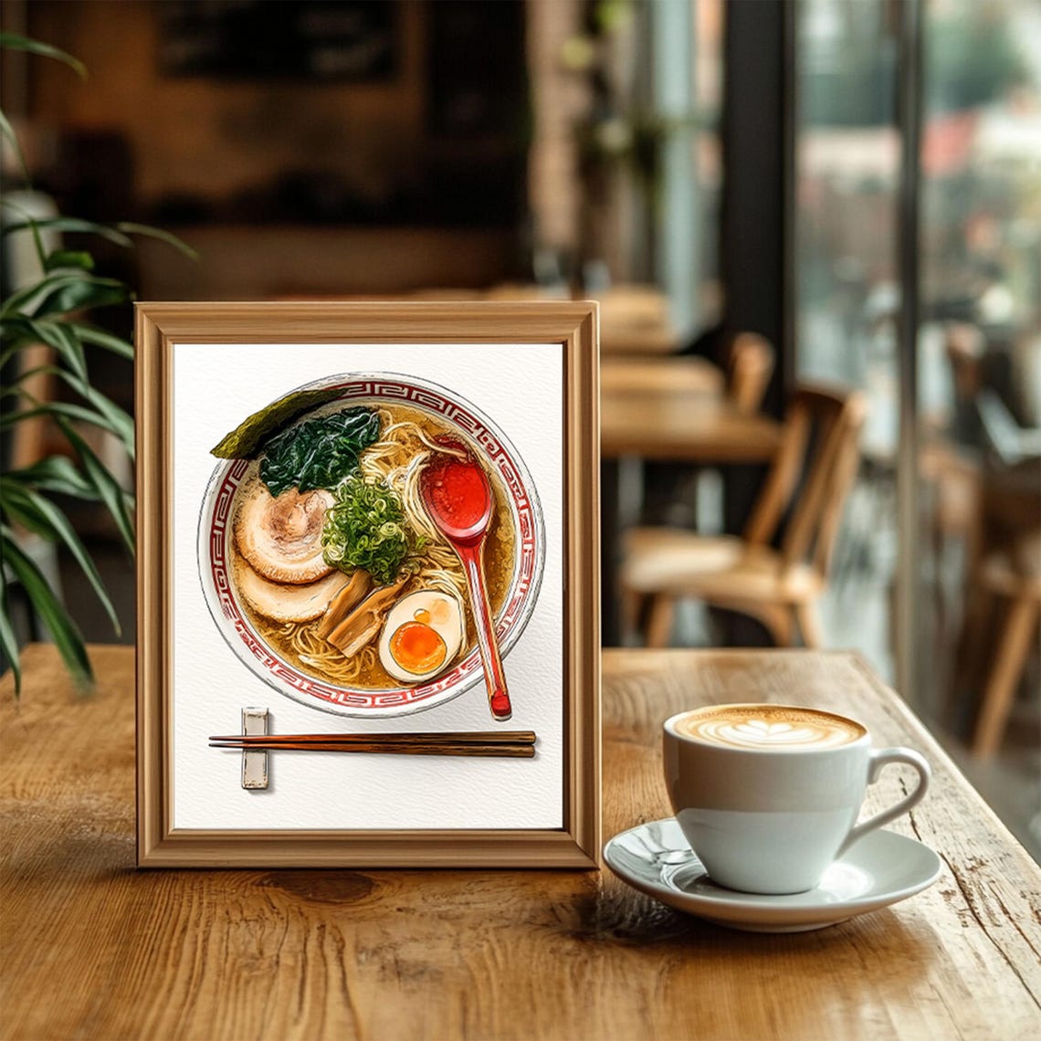 Japanese Ramen Bowl Watercolor Food Art Kitchen Decor Wall Print - Image 2