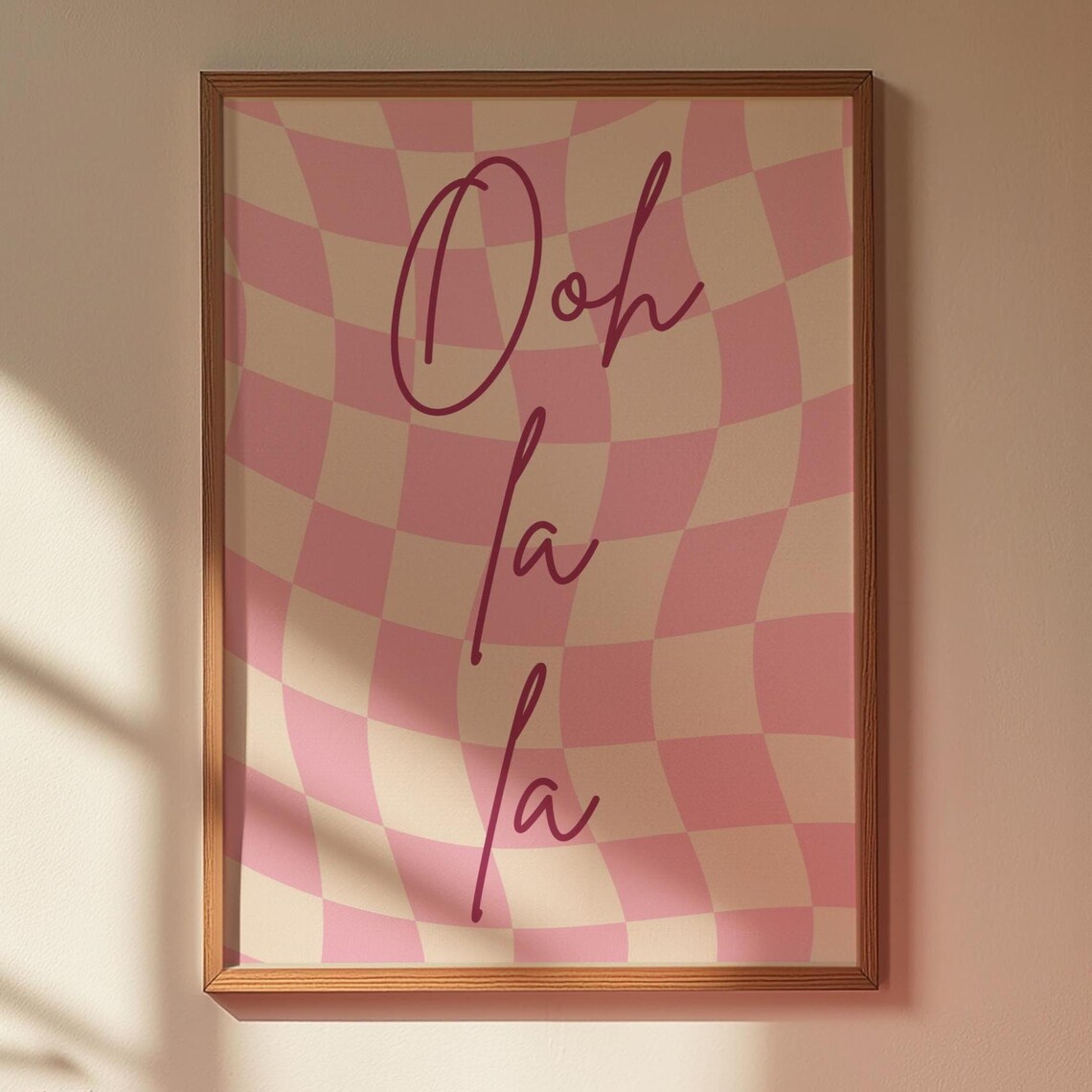 Pink Chess Board Print Ooh La Feminine Wall Art