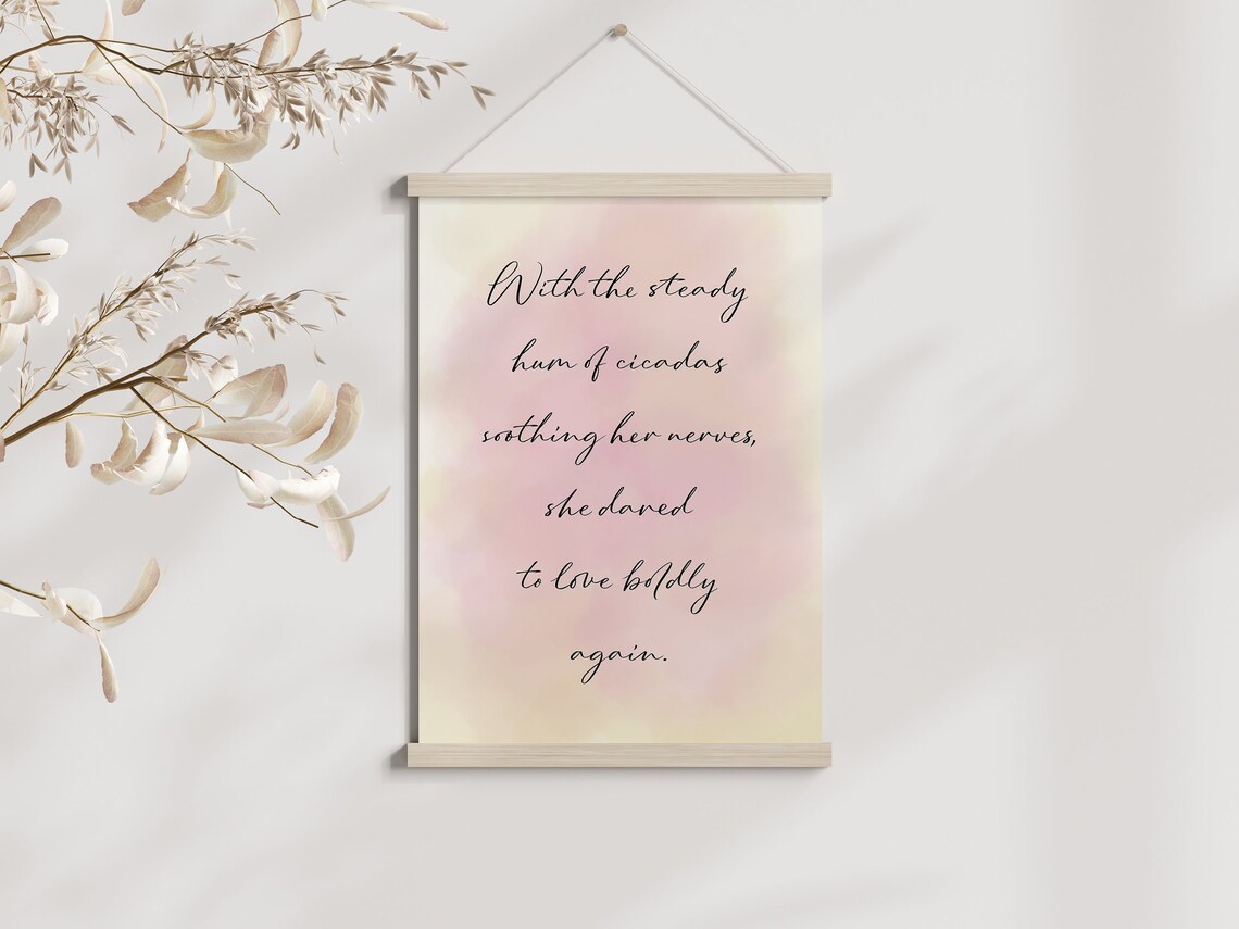 Poetic Love Quote Watercolor Blush Background Script Wall Art