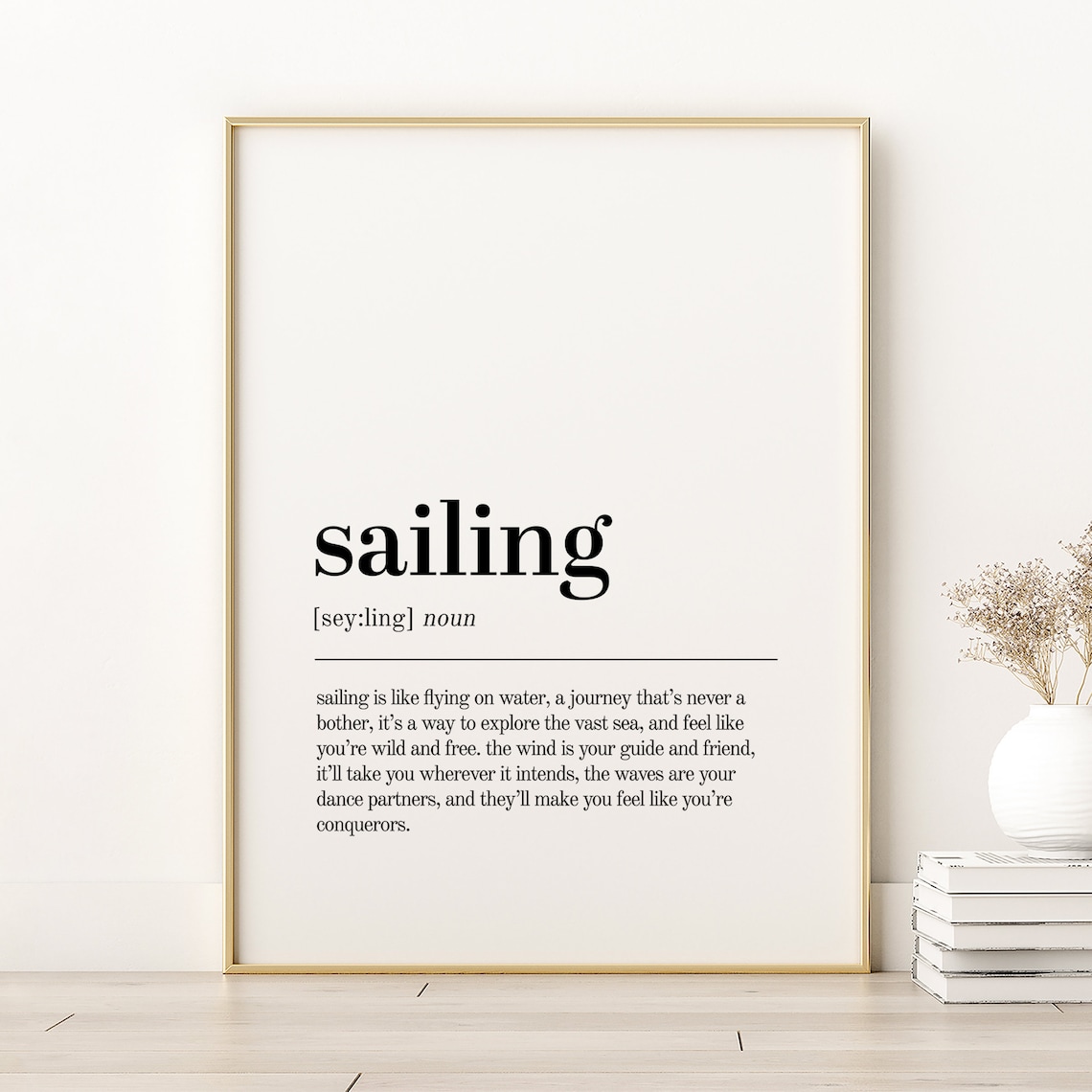 Sailing Definition Art Print, Coastal Nautical Decor