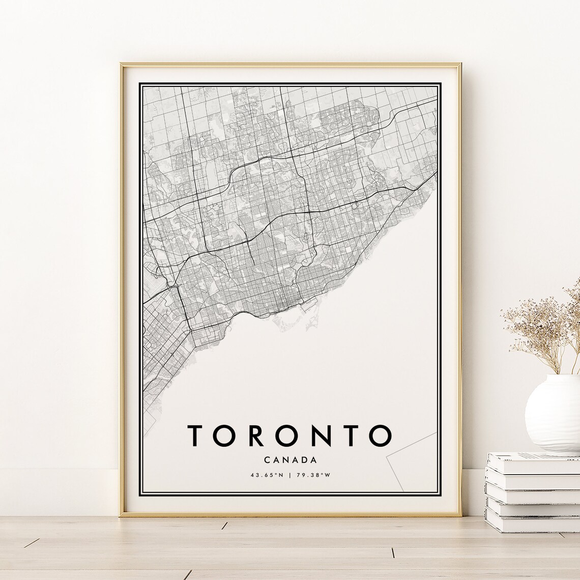 Toronto Map Print, Minimalist Ontario City Poster
