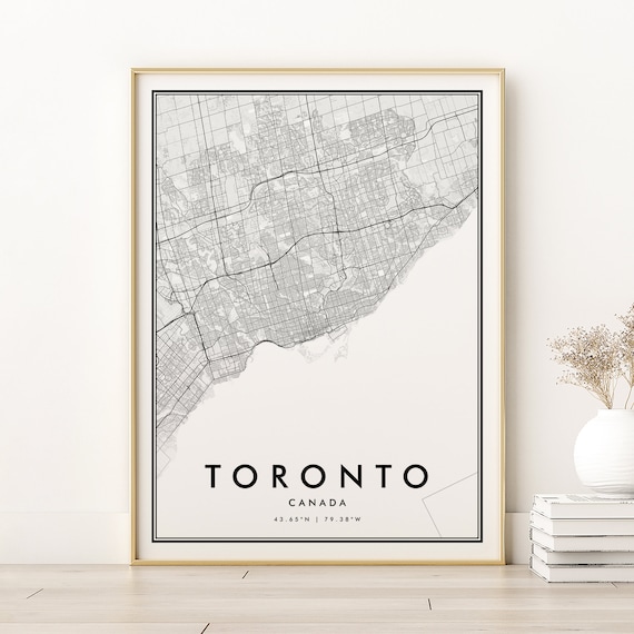 Toronto Map Print, Minimalist Ontario City Poster