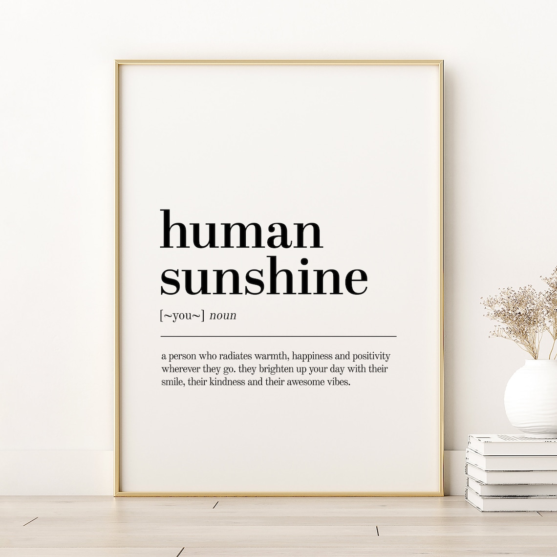 Human Sunshine Definition Art Print, Office Decor