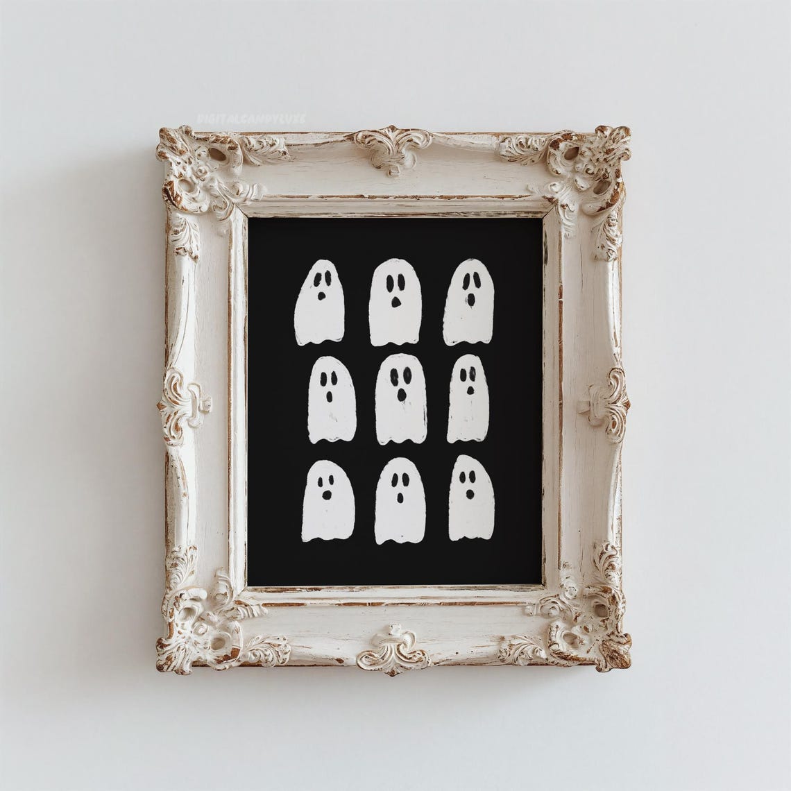 Prints Halloween Home Decor Cute Ghost Print Wall Art Prints Black White Halloween Art Prints Ghost Decor Wall Print