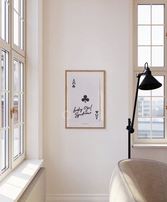 Lucky Girl Syndrome Playing Card Art Print, Preppy