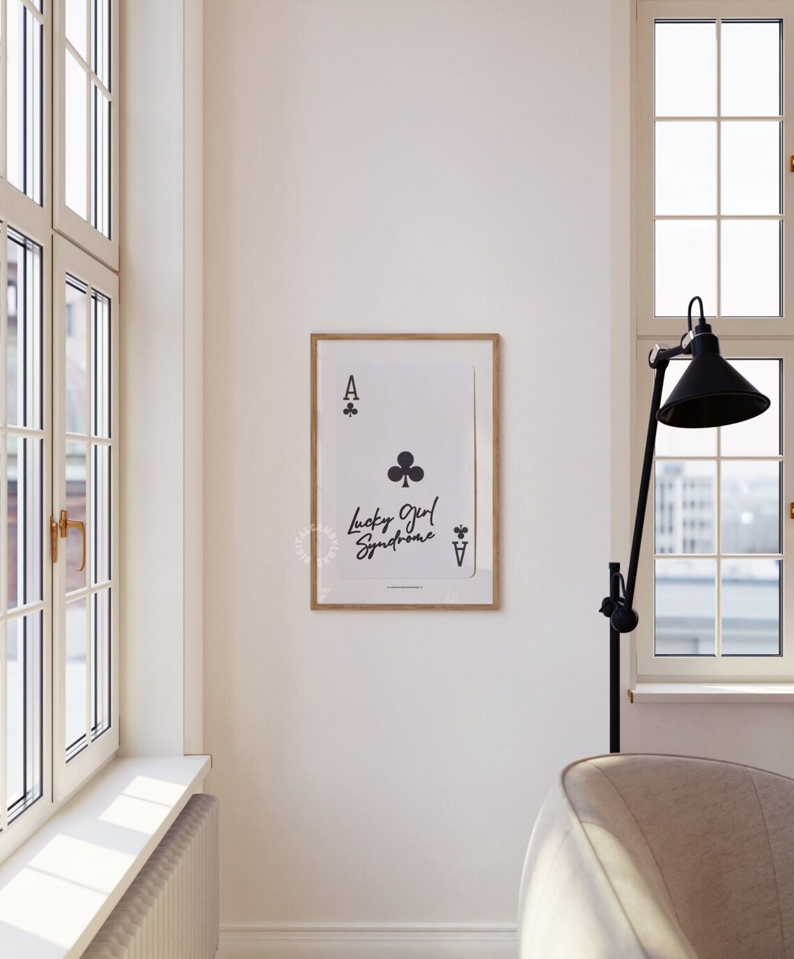 Lucky Girl Syndrome Playing Card Art Print, Preppy