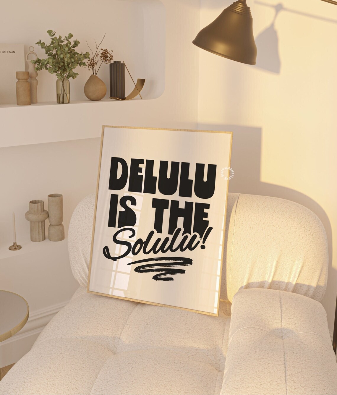 Delulu Is The Solulu Retro Black And White Art Print