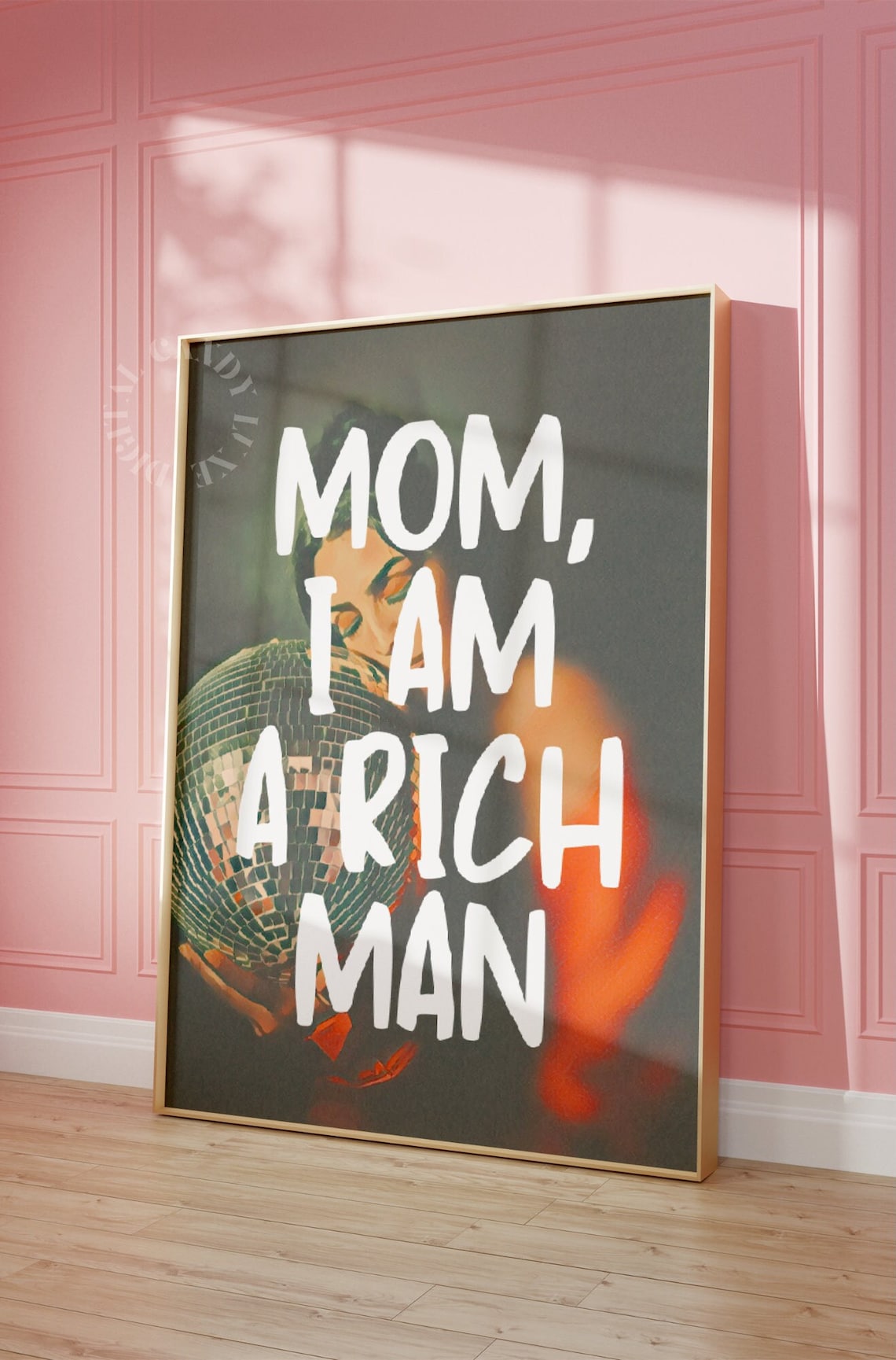 Mom I Am A Rich Man Retro Disco Art Print