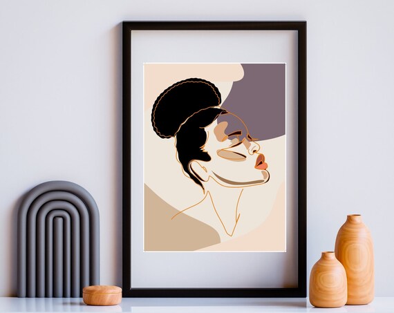 Puff African Wall Art Black Wall Art Art Instant Boho Wall Decor Melanin Art