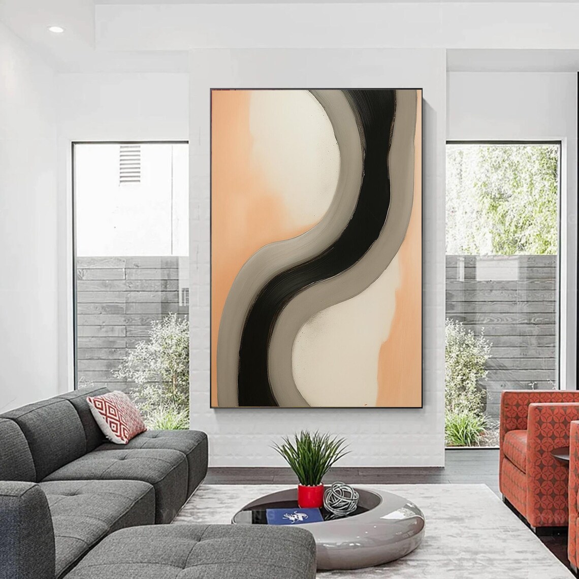 Original Abstract Painting, Modern Minimalist Decor - Image 2