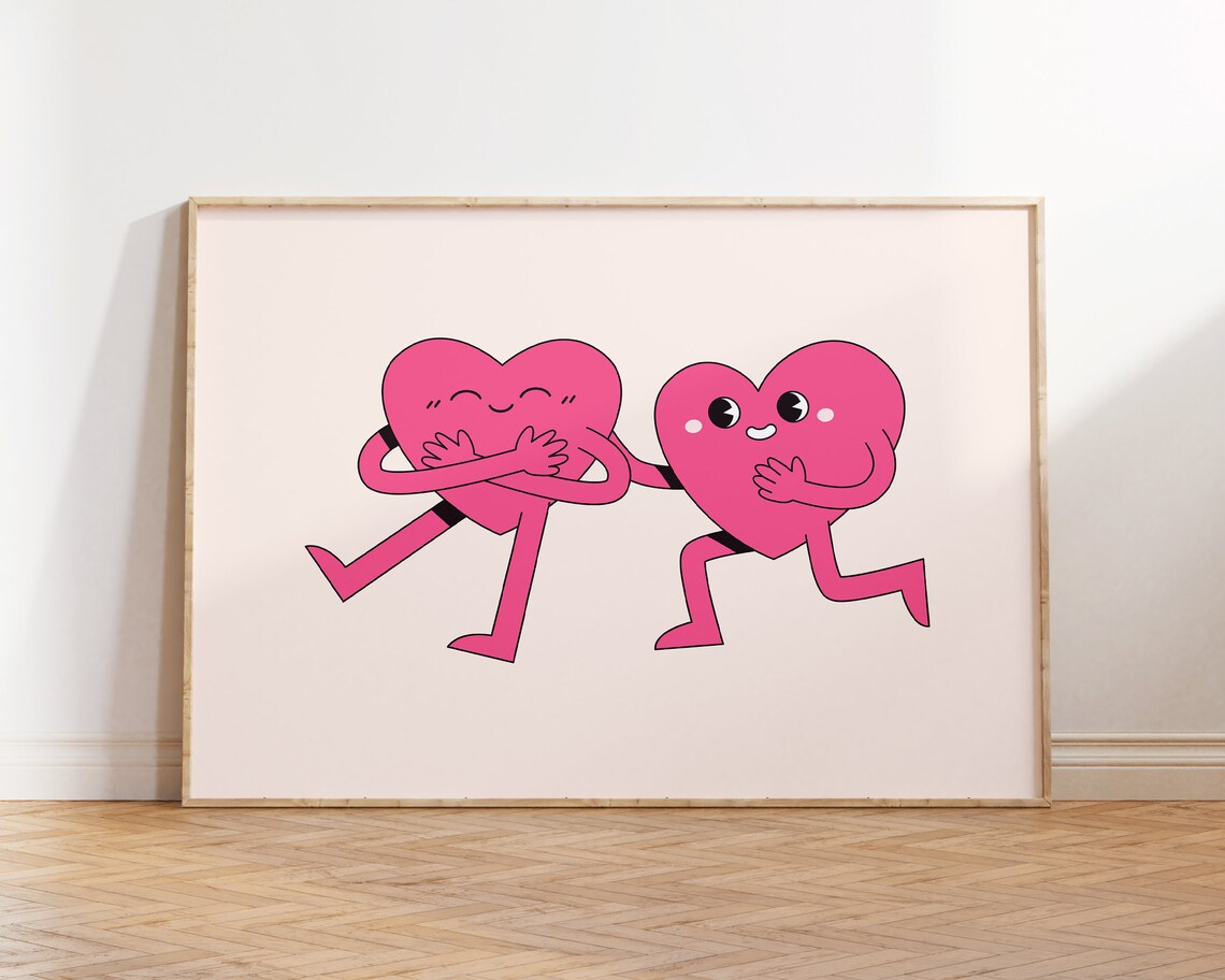 Retro Hearts Valentine's Day Love Poster Print - Image 2