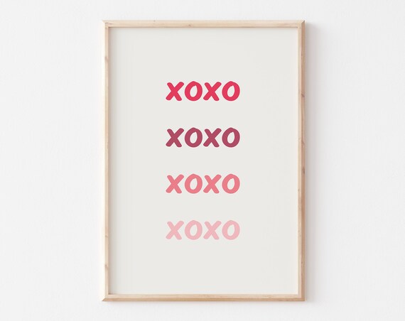 Xoxo Print Trendy Colorful Valentines Day Art Modern Valentines Wall Art Cute Girly Valentines Day Decor Xoxo Valentines Art