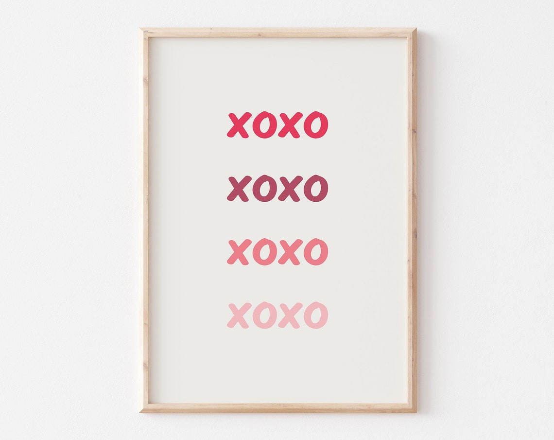 XOXO Ombre Pink Gradient Minimal Typographic Love Note Poster