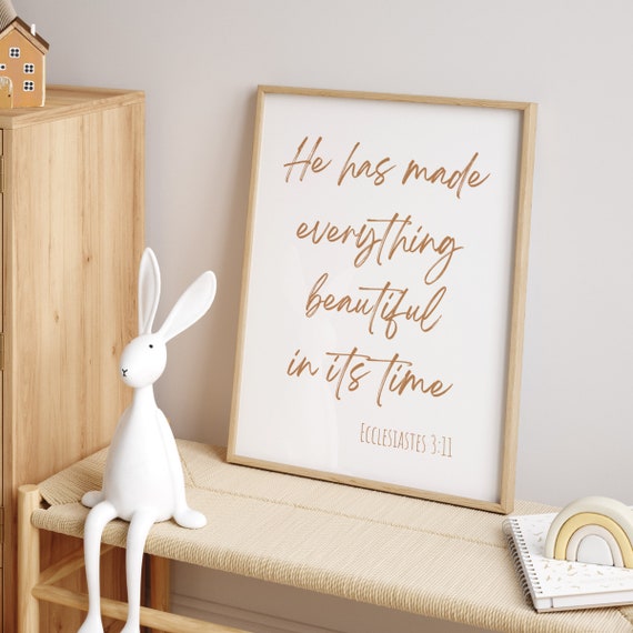 Christian Nursery Scripture Print, Nursery Bible Verse