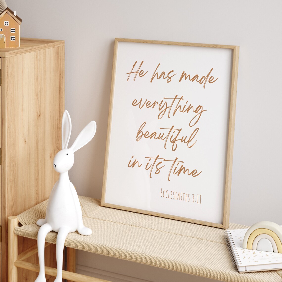 Christian Nursery Scripture Print, Nursery Bible Verse