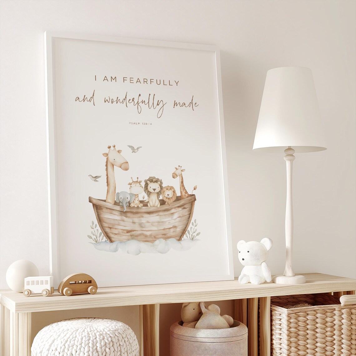 Christian Nursery Scripture Art Print, Noah's Ark