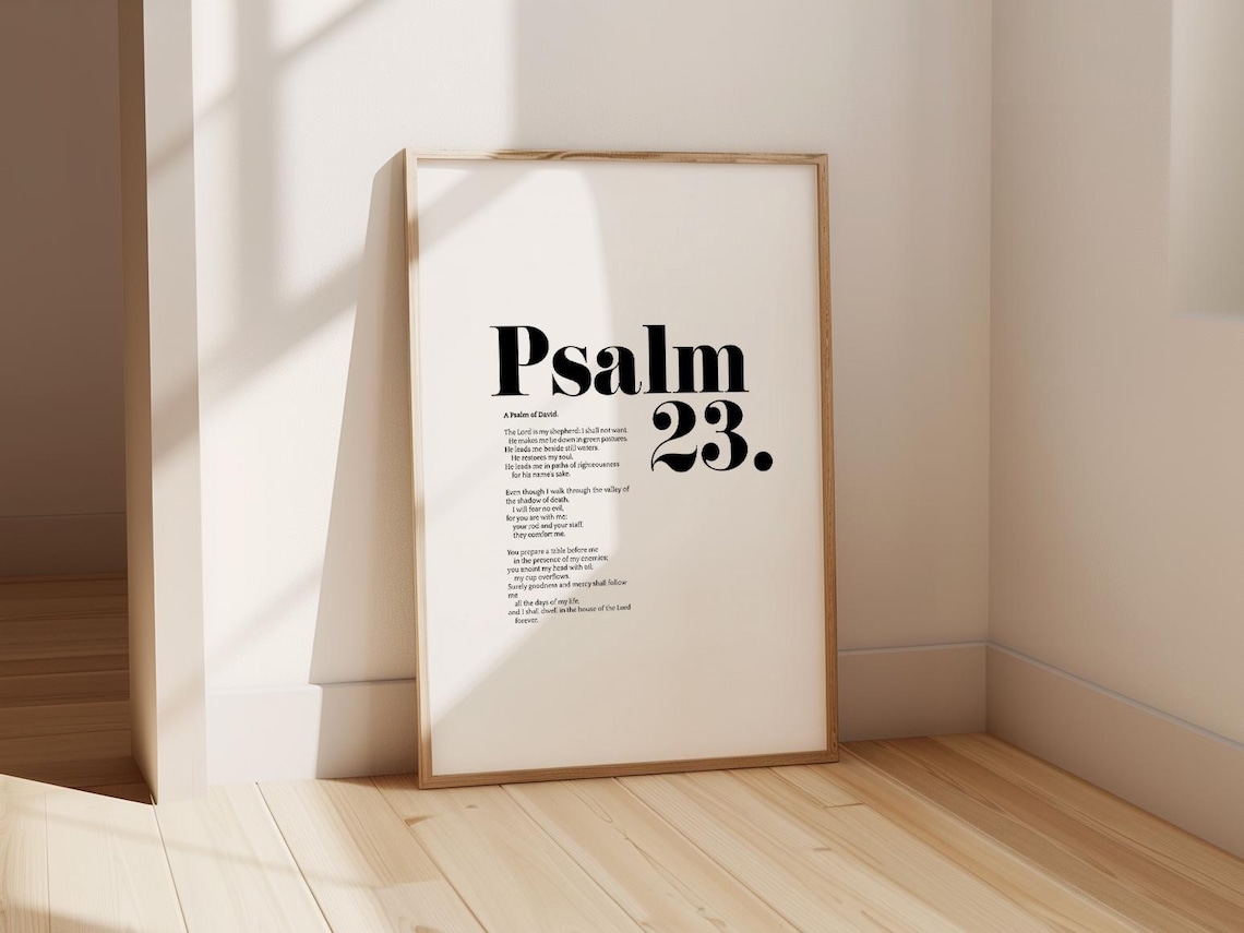 Psalm 23 Minimalist Scripture Poster, Christian Decor